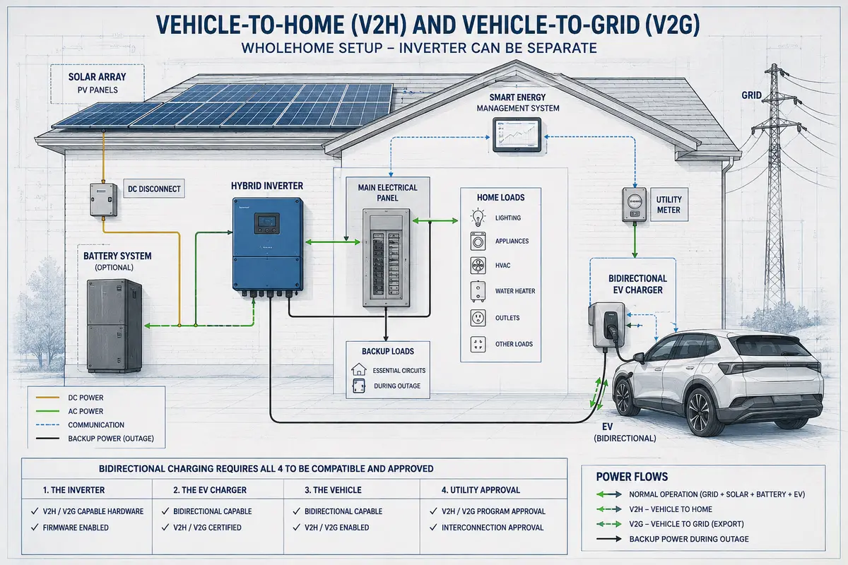 Explaining V2H or V2G and how the inverter plays a role
