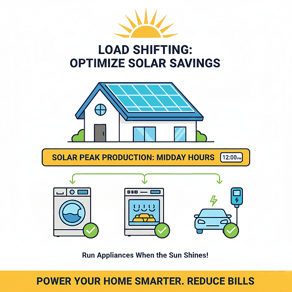 MAXIMIZE YOUR SOLAR WINDOW—PAY LESS!Load-shifting Strategy makes the most of your Solar Power Window, saving on bills and boosting self-consumption