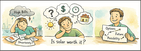 Navigating Solar - A clarity-first solar education for homeowners— for first-time buyers and existing system owners alike.