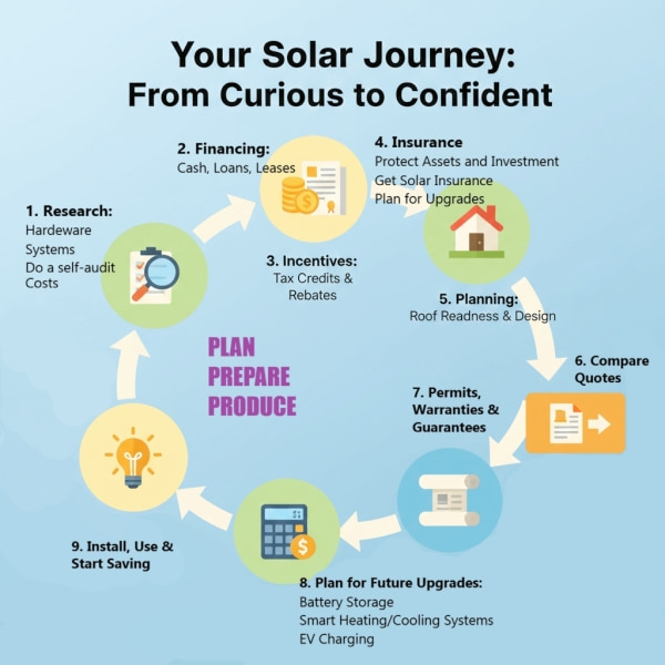 Solar ROI Leverage : Strategy, Sequence and Timing infographic looks at the sequence of operations when going solar