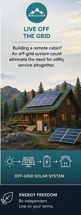 Off-grid Living with Solar as power source