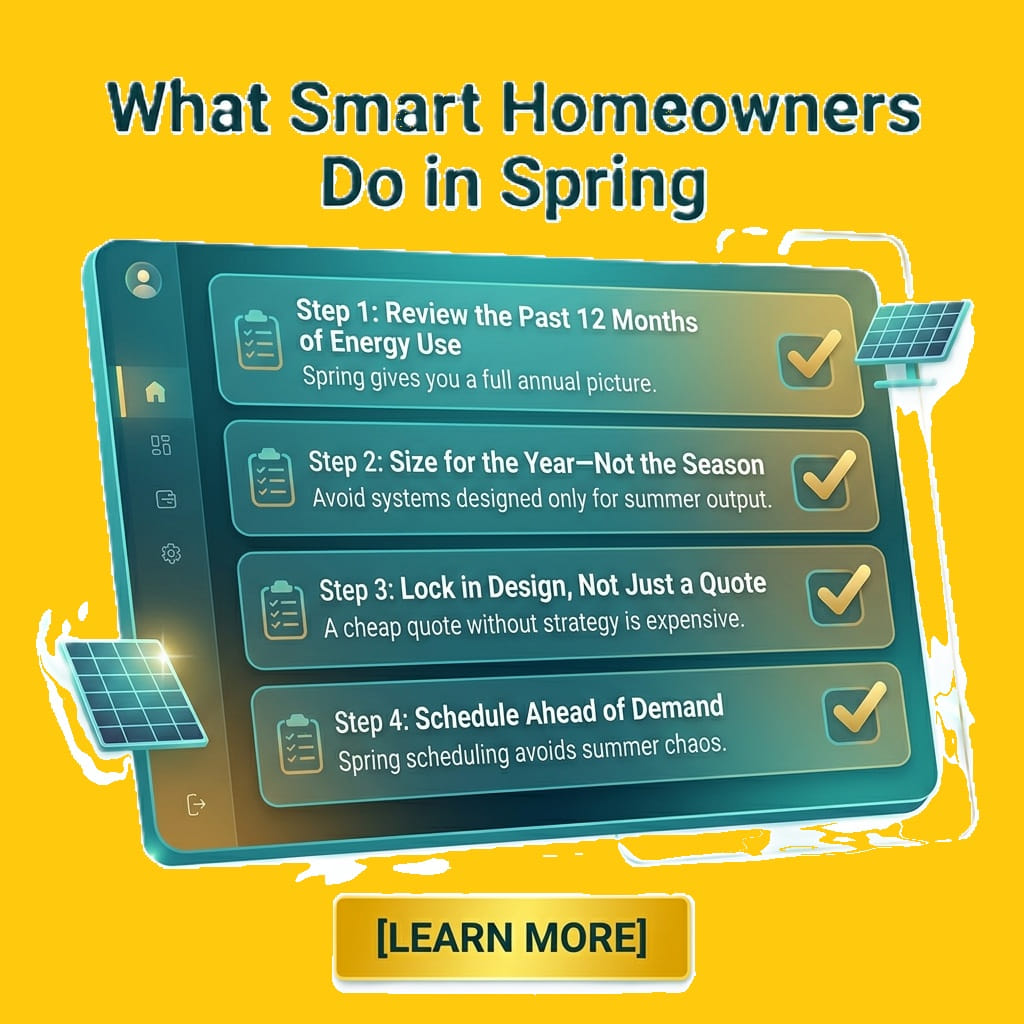 Spring-time Solar Installations Advantage- Go to NavigatingSolar.com for solar planning tools and resources