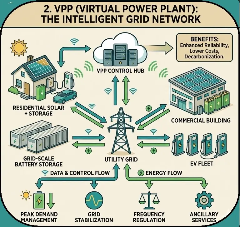 diagram of a Solar VPP