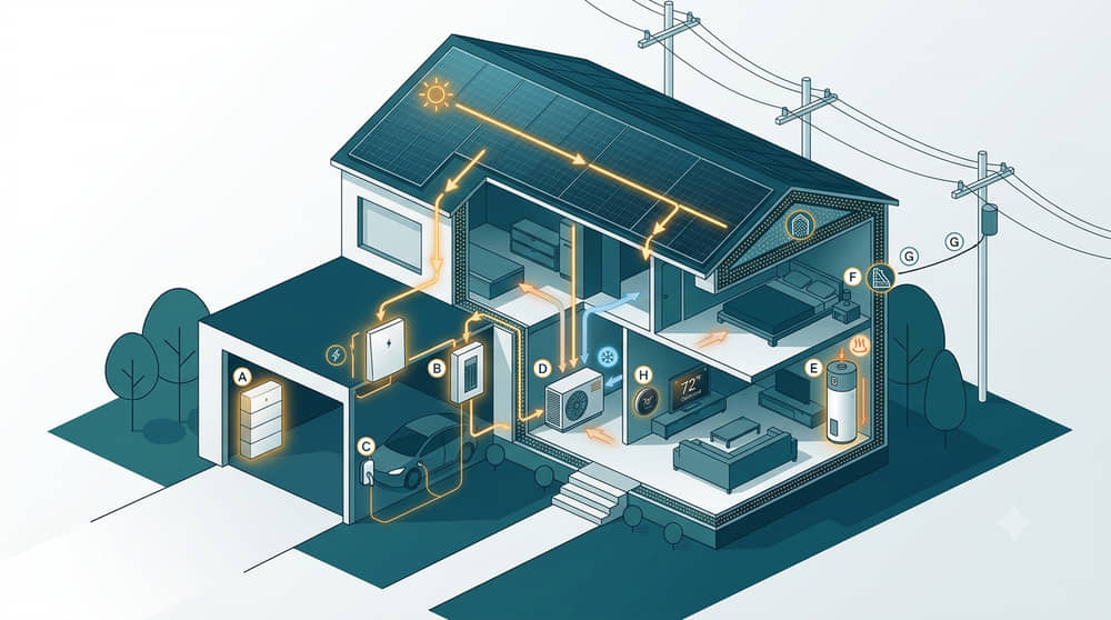 Traditional Solar Installation and Energy Efficient Appliance stack