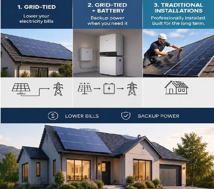 Turnkey Traditional Solar Installations : learn what to know and ask an installer when requesting a quote. Visit https://navigatingsolar.com/resources/