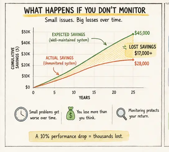 What happens if you don't monitor solar production?
