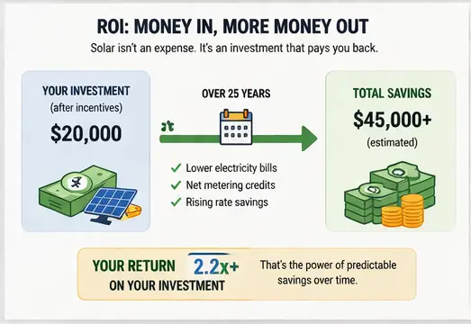Solar savings : time is doing more work than you think