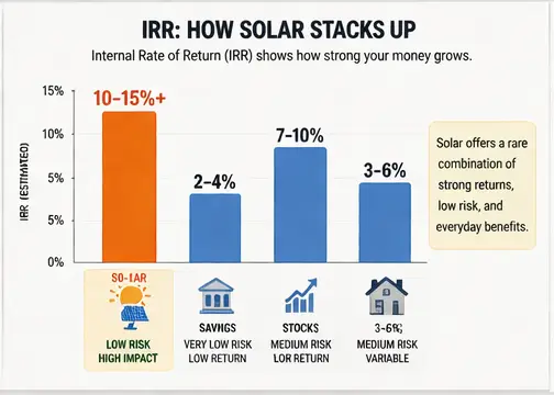 Solar savings,IRR, and ROI explained 