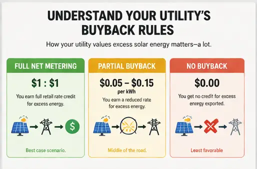 Understand your utility buyback rules and incentive programs