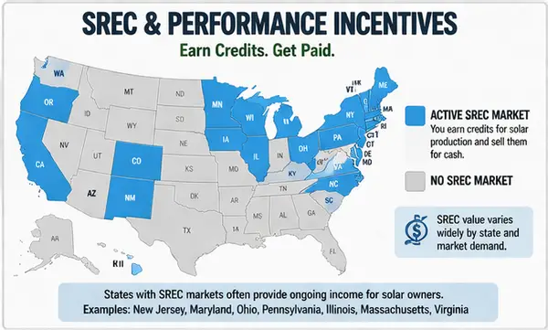 SREC & Performance Incentives by State for 2026