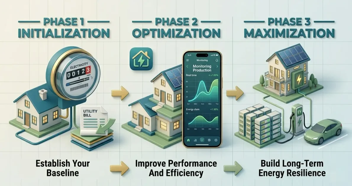 The 3 Phases of Solar - Initialize - Optimize - Maximize