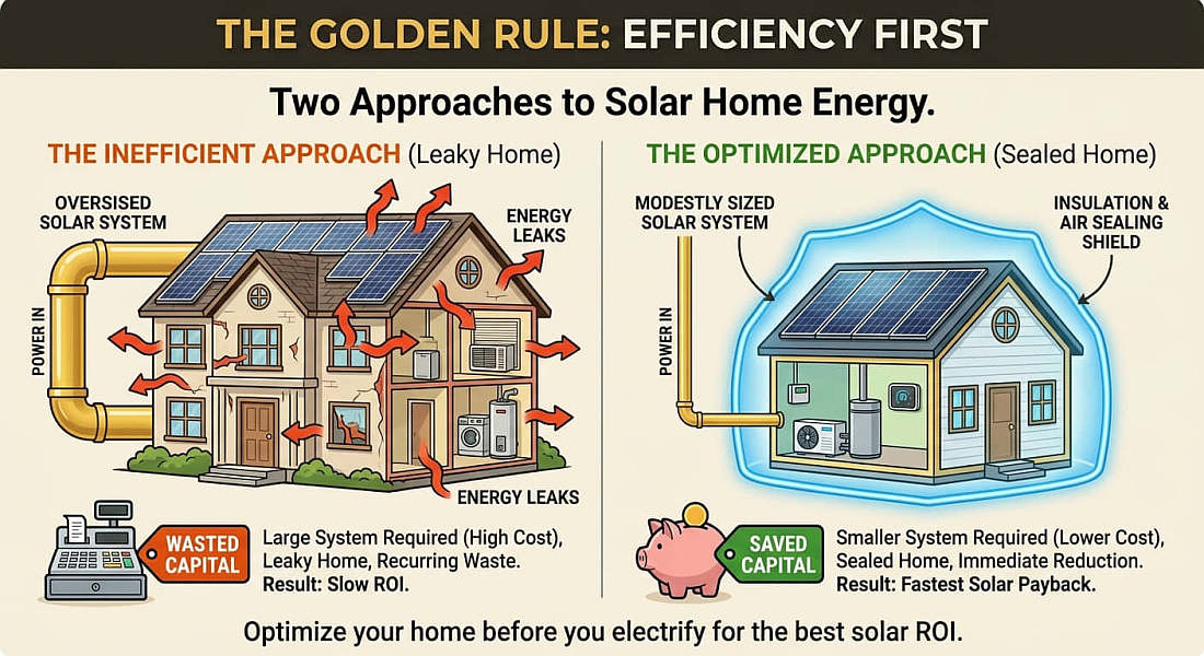 Golden Rule: Efficiency First: Find the Leaks, before Installation