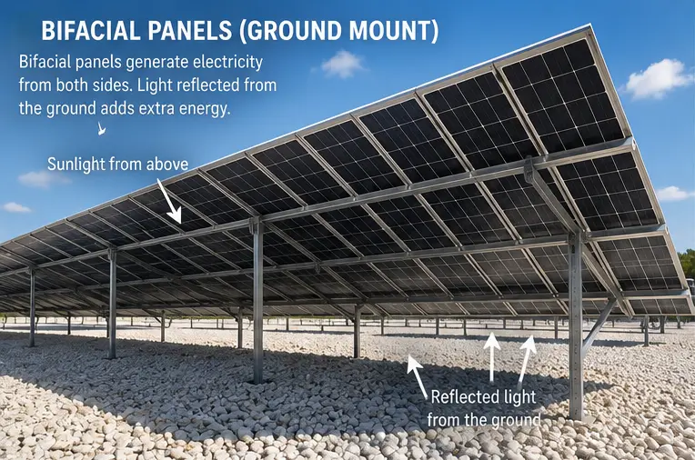 Bifacial Ground Mounted Solar Panels
