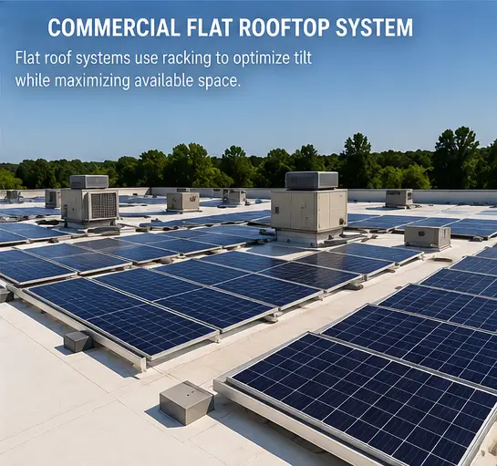 Commercial Flat Roof Solar Installation