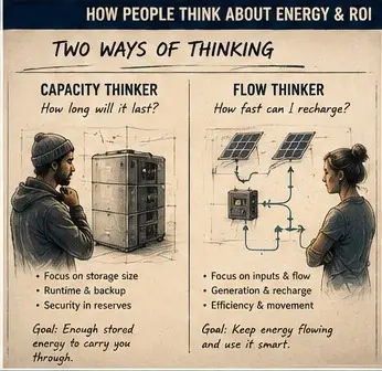 When Choosing Batteries your Energy Profile matters - Capacity vs Flow Thinkers
