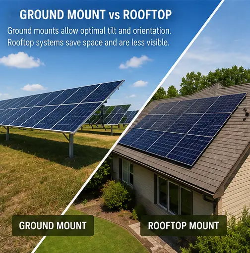 Ground mount vs Rooftop Solar