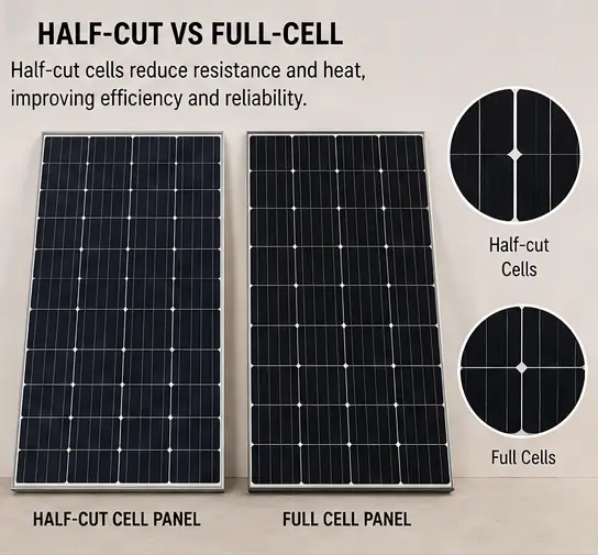 Half-cut vs Full cell solar panels
