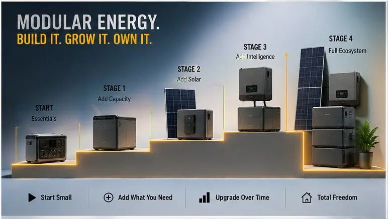 Depiction of Modular Solar Options and Components