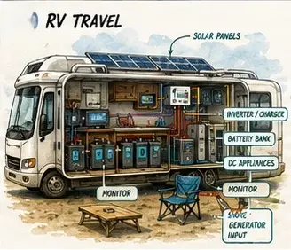 Living on the road? RV systems power and components