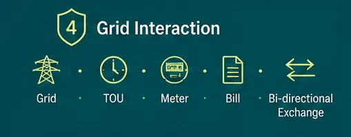 Grid interaction Grid interaction: Credit systems, Billing, TOU