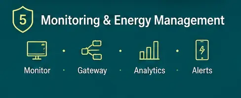 Monitoring & Energy Management Monitoring & Energy Management:<br />
Monitor, Gateway, Analytics & Alerts