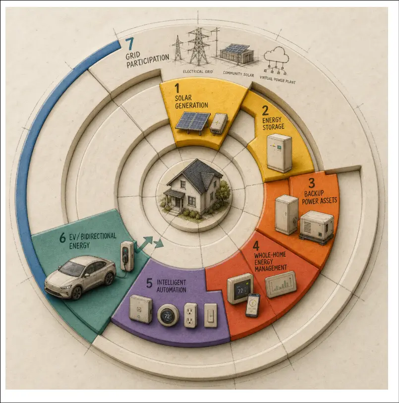 A Whole-Home Solar Energy Ecosystem A Whole-Home Solar Energy Ecosystem circular diagram
