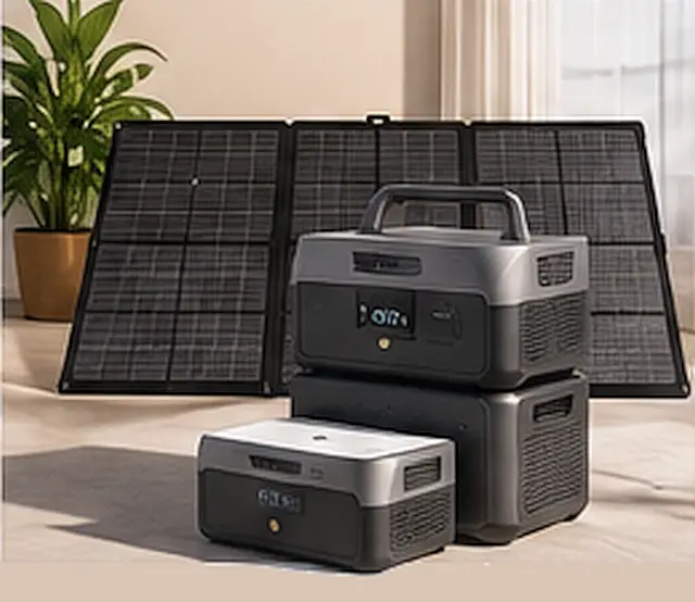 PORTABLE SOLAR STATION PORTABLE SOLAR STATION INCLUDES BATTERY, AND INVERTER IN ONE CONCEALED UNIT. ADD SOLAR PANELS AND EXTRA BATTERY MODULES
